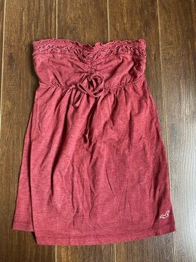 Vintage Hollister Berry Red Strapless Tie-Waist Tube Top